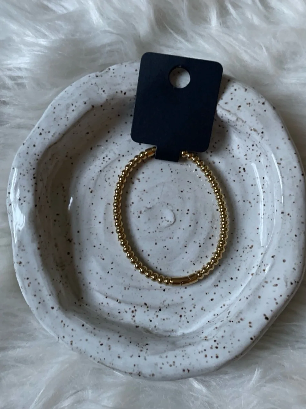 18k gold beaded bangle